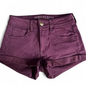Burgundy American Eagle high waisted shorts Size 4